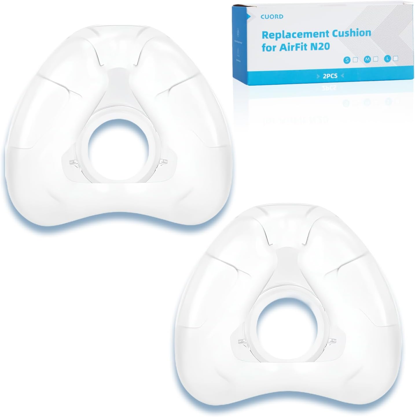 Detalle de CUORD YTH-N20M-2P Nasal Cushion Replacement for AirFit N20, Medium, 2-Pack