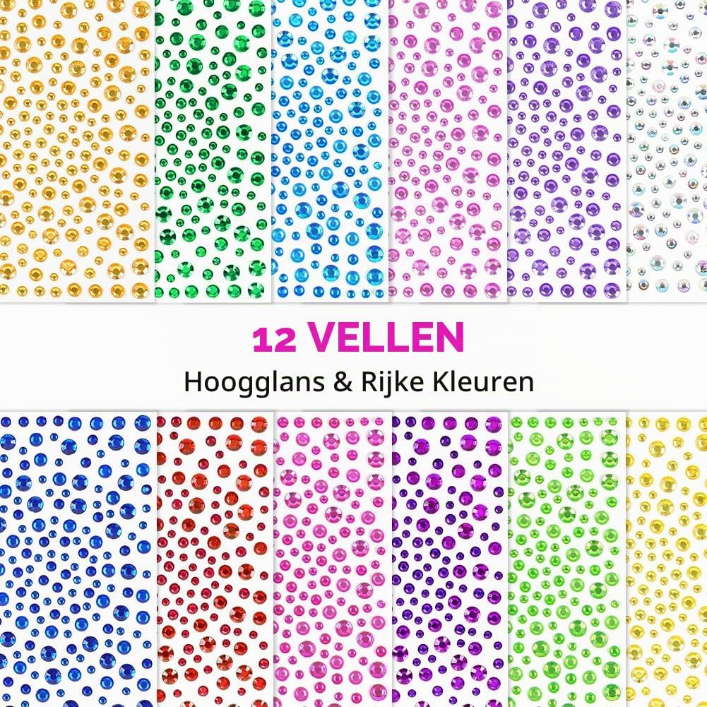 Thumbnail 2 de Vicloon P-MTXLTTW250820-FBA zelfklevende acrylsteentjes, 3, 4, 5 en 6 mm