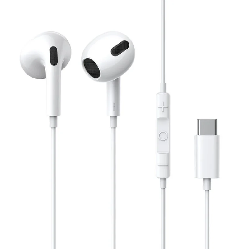 Detalle de Baseus Encok C17: Auriculares intrauditivos con cable USB-C en blanco