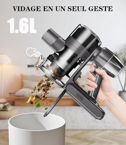 Detalle de Syntecno Aspirateur Balai sans Fil Puissant - Puissance, Silencieux et LED pour Poils d’Animaux