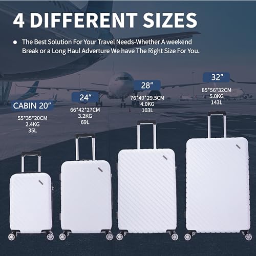 Thumbnail 8 de FLYMAX 24" Medium Suitcase 4 Wheel Lightweight ABS Travel Case (67x42x23 cm, 69 Litre, 3-Digit Lock)