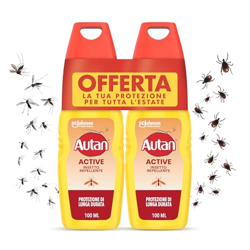 Detalle de Autan Active Vapo Spray Antizanzare – Repellente 8 Ore, Bipacco 2×100 ml