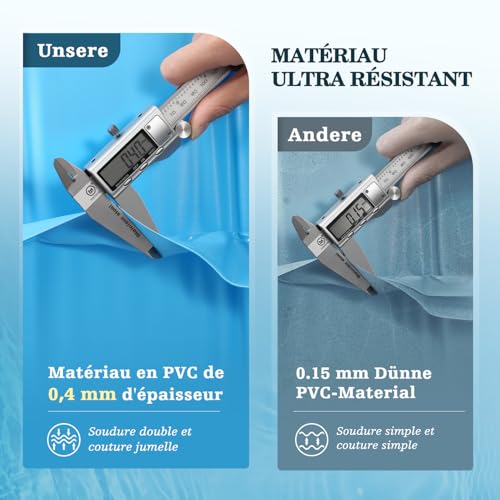 Detalle de UIRWAY Coussin d’hivernage rond 300 cm en PVC, double couture et corde de 15 m