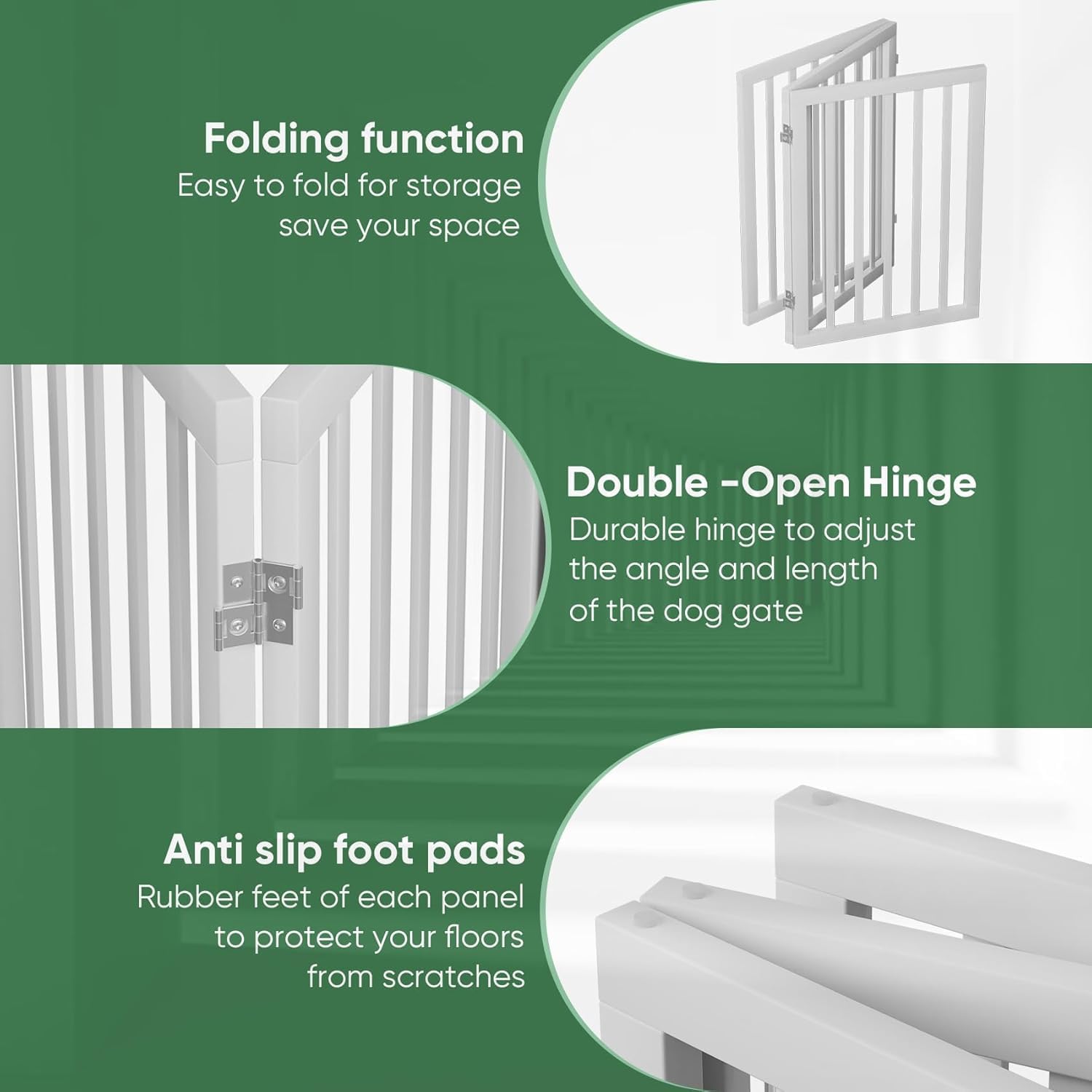 Detalle de Algherohein Tall Foldable Dog Gate 3‑panel