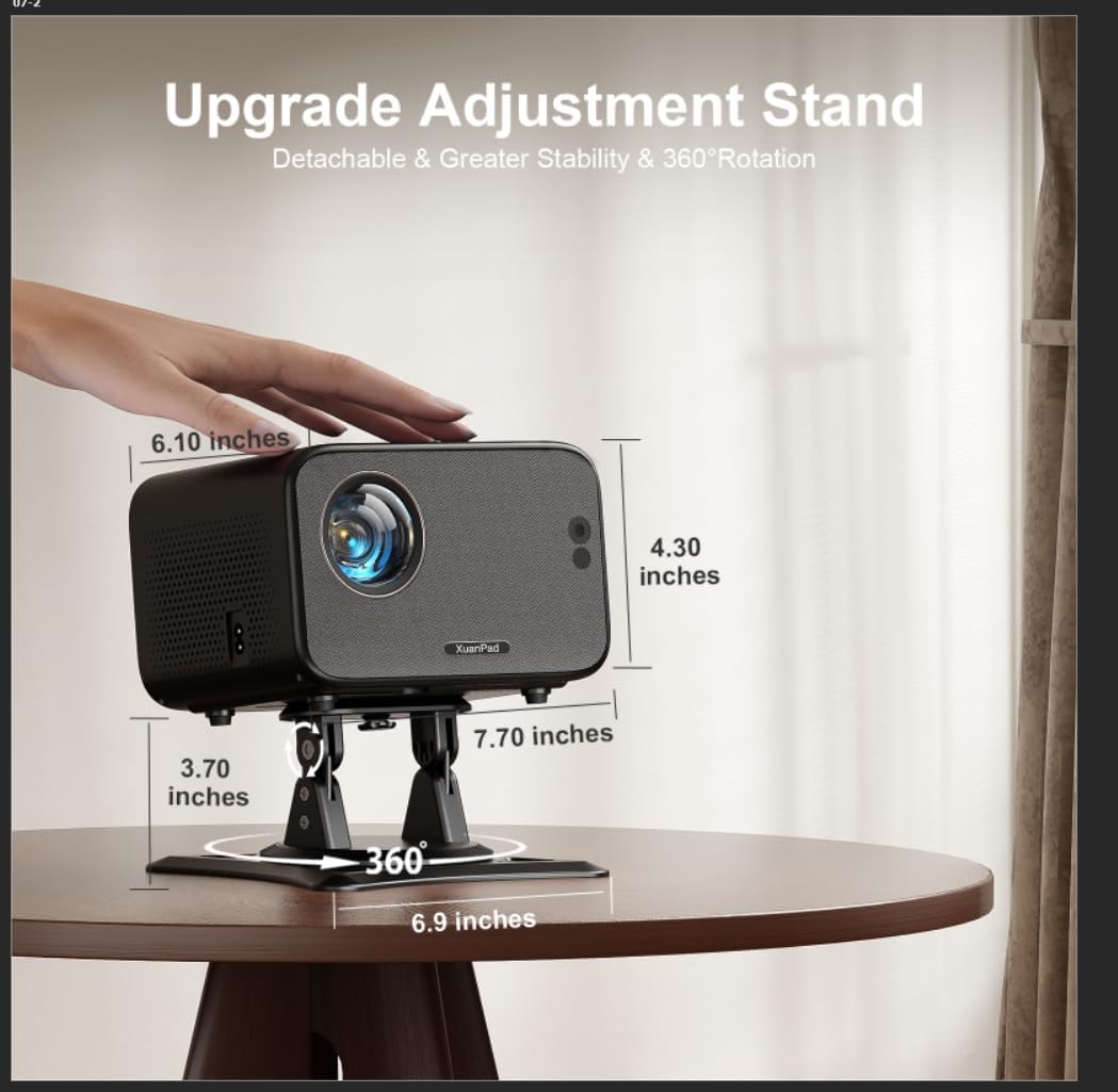 Thumbnail 6 de XuanPad Mini Black Smart Projector 4K Support: Netflix Ready, Auto Focus and 360° Stand