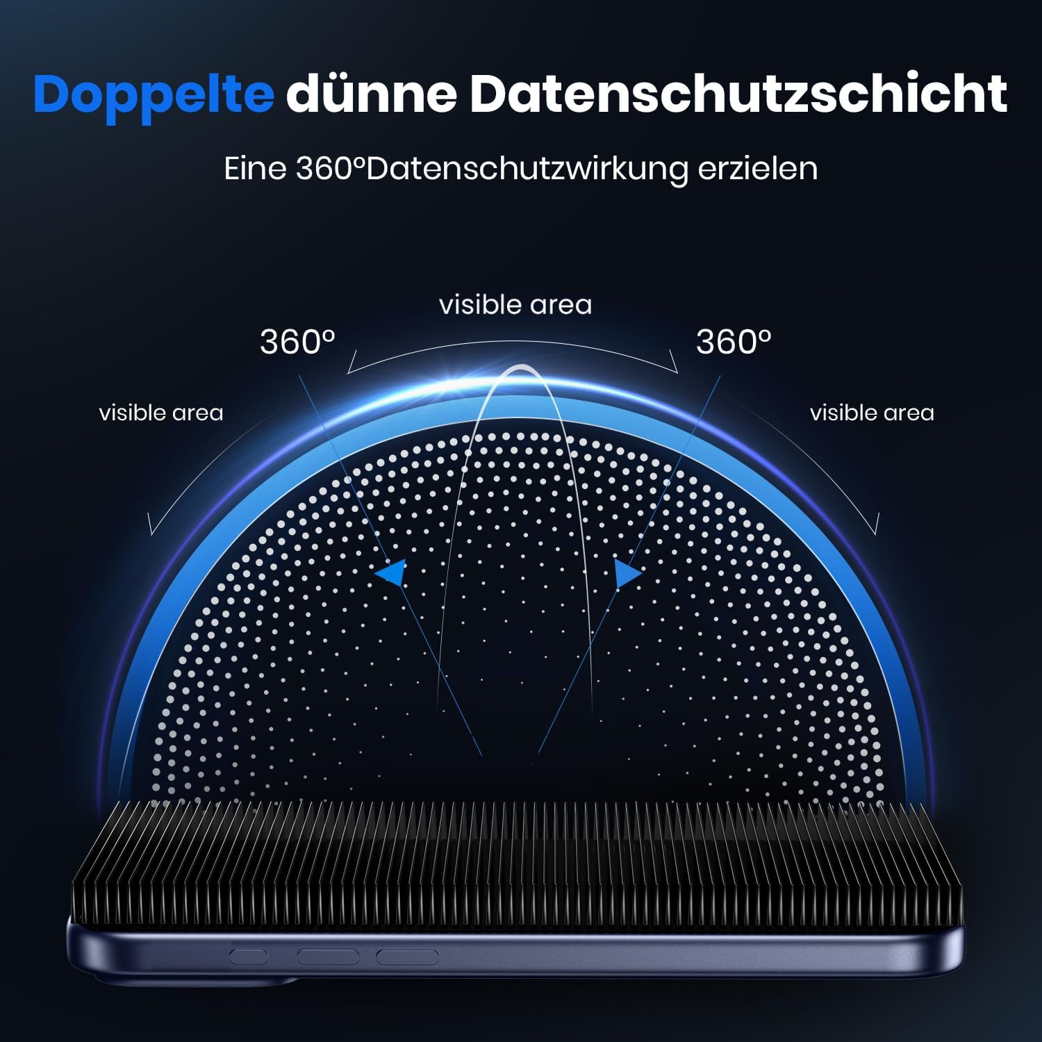 Detalle de WSKEN iPhone 17 Pro Sichtschutz Panzerglas