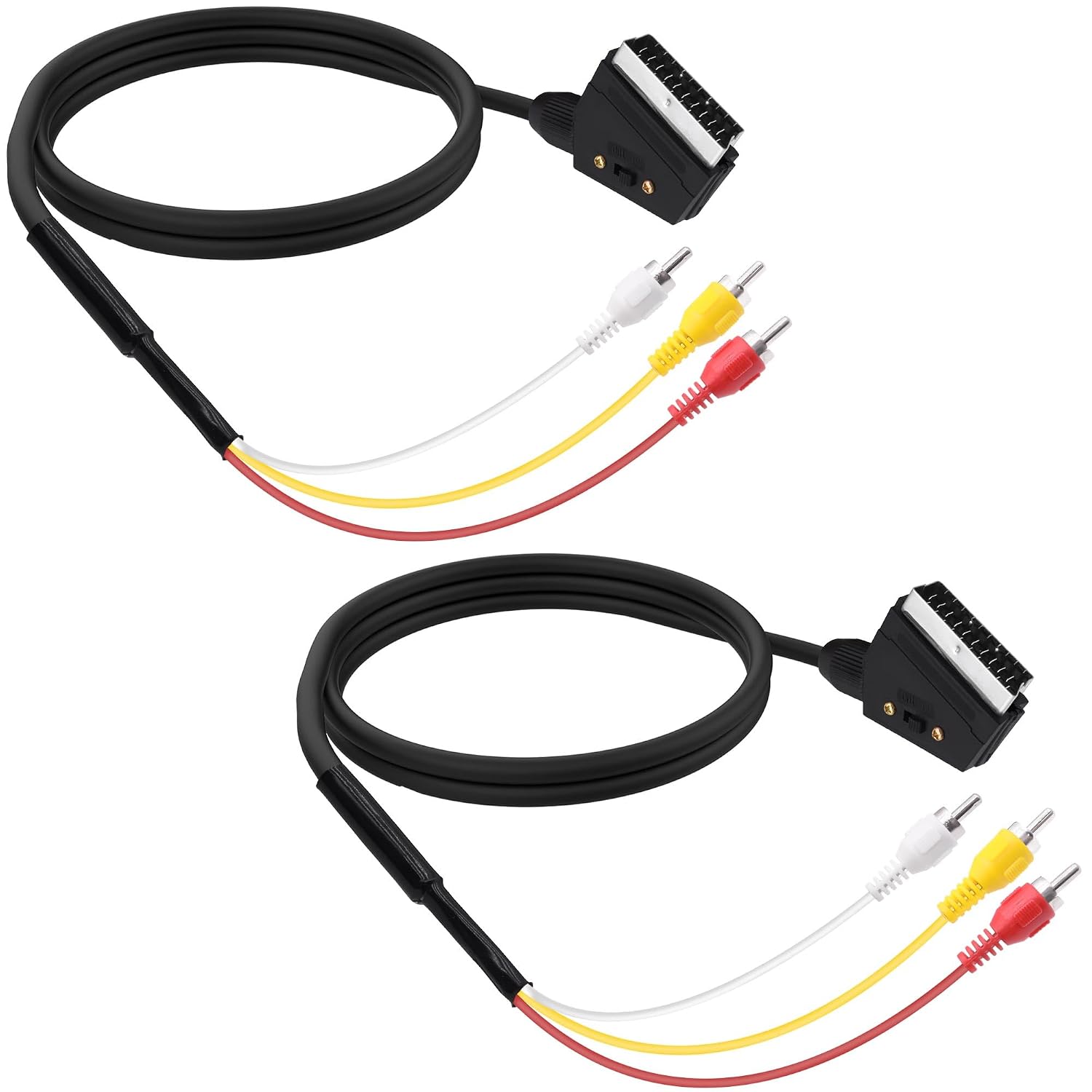 Detalle de YARCHONN SCART to 3 RCA Cable Lead Converter Adapter (2-pack) 1.5m