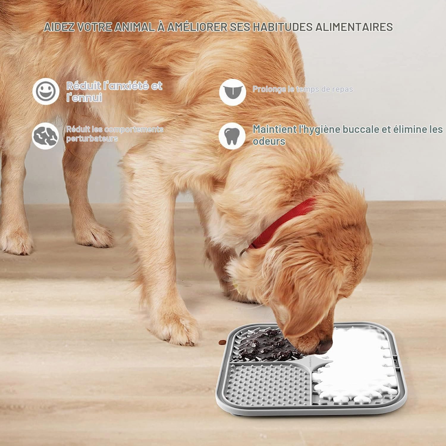 Detalle 2 de Lesipee Cyan&Purple set van 2 siliconen likmatten voor honden en katten
