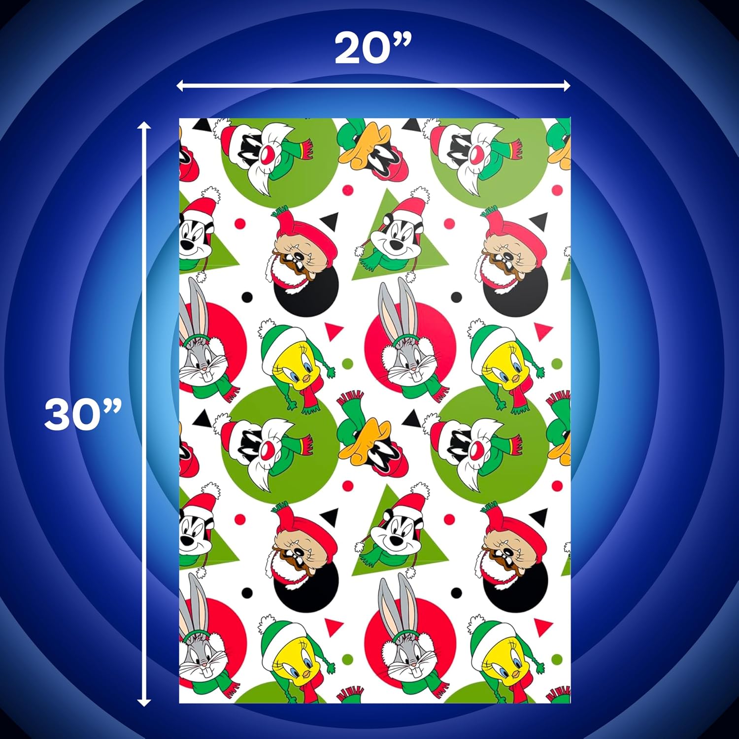 Detalle de Silver Buffalo Looney Tunes Wrapping Paper 12-Count