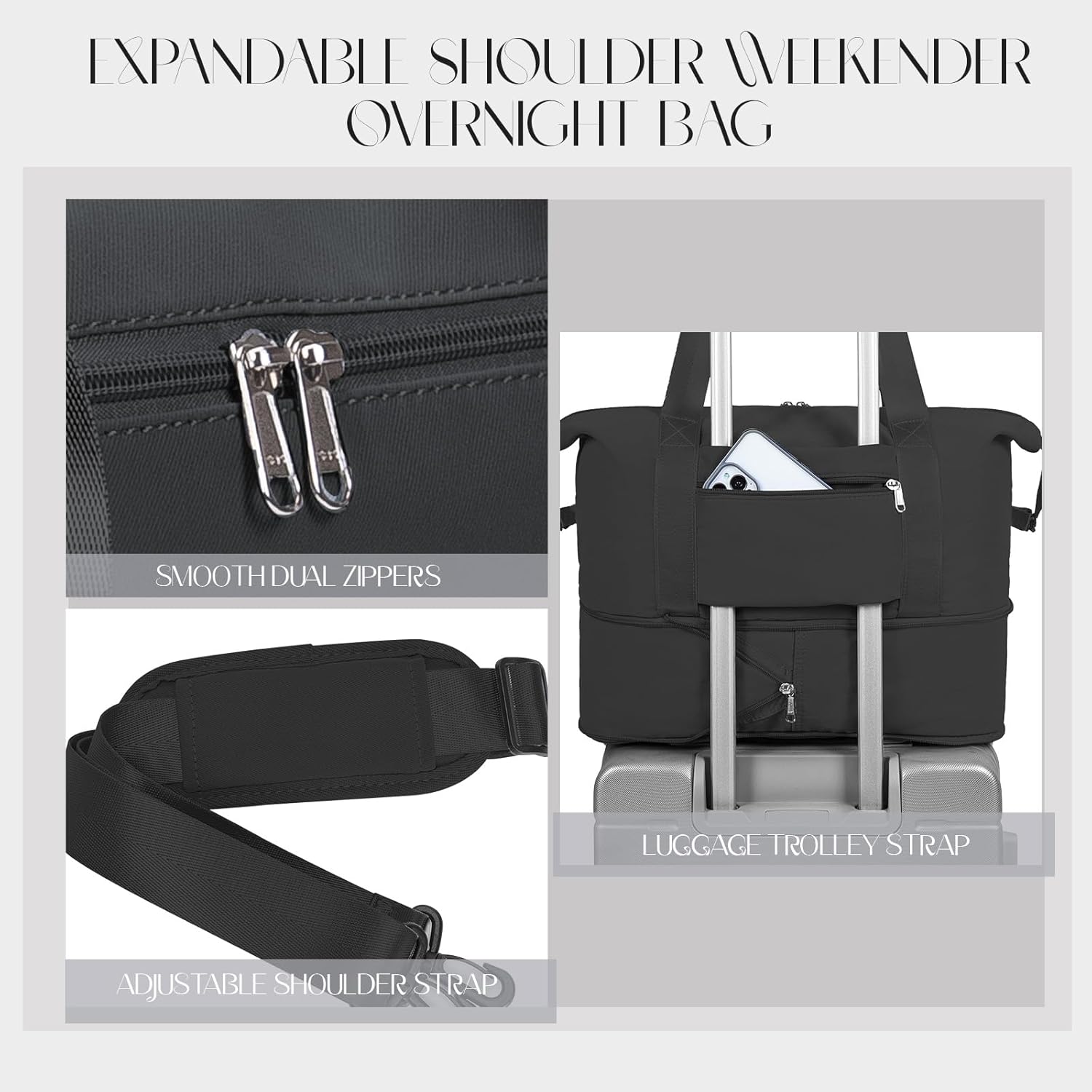 Detalle de Hayayu expandable convertible cabin bag for Ryanair & EasyJet (40x30x20 / 45x36x20)