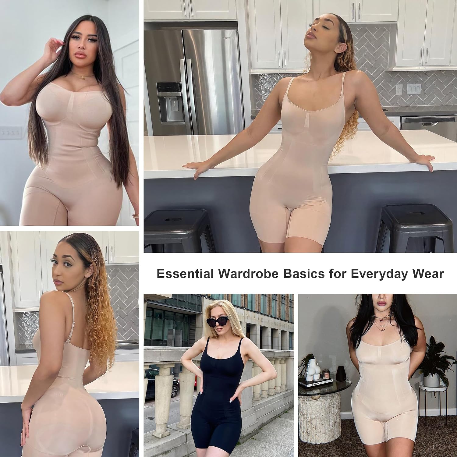 Detalle 2 de SHAPERX Seamless Open-Bust Mid-Thigh Shapewear Bodysuit