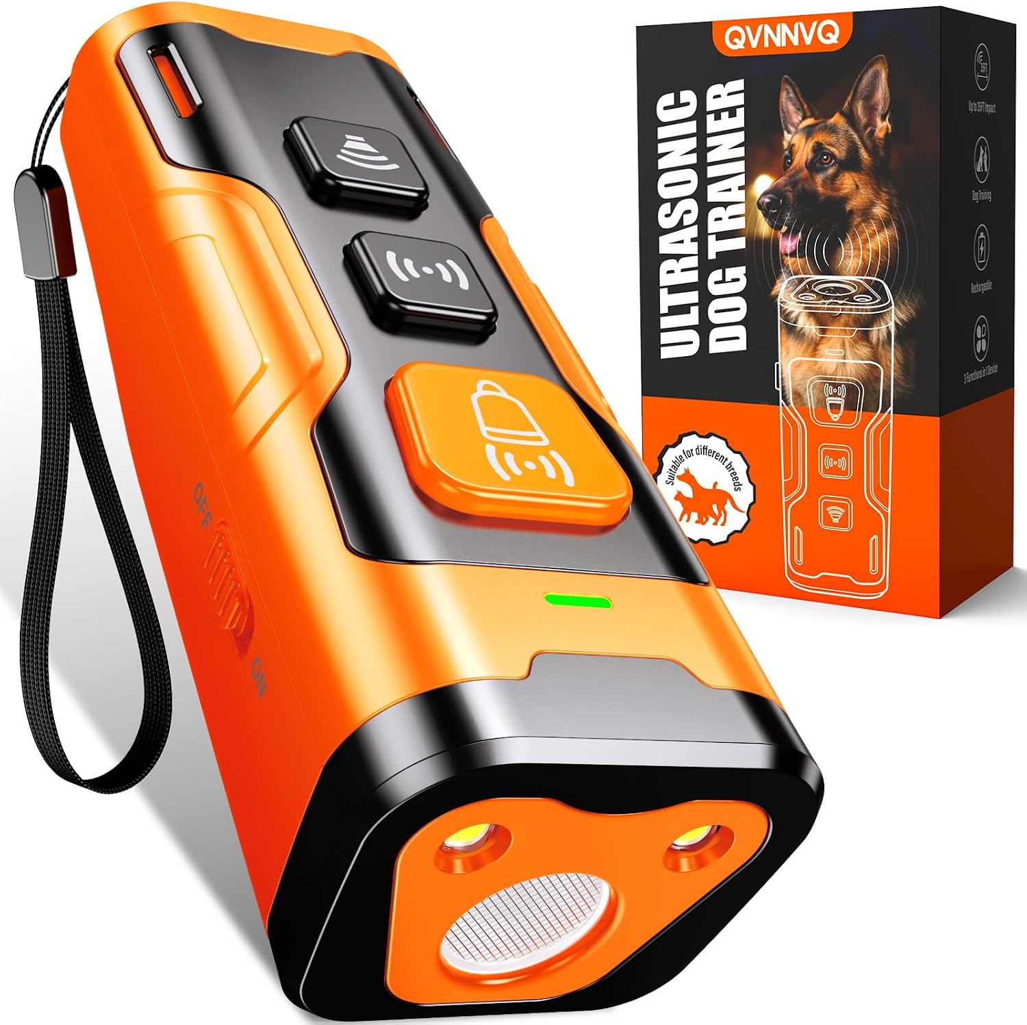 Detalle de QVNNVQ Ultrasonic Dog Bark Deterrent 4 Modes