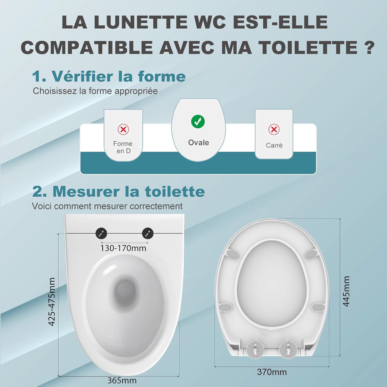 Detalle de MEEJEE Ovale Abattant WC avec Frein de Chute – Lunette de Toilette Blanc, Clipsable, Soft Close, Démontable et Facile à Installer