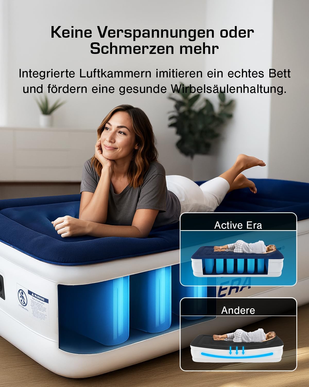 Thumbnail 6 de Active Era Luftmatratze 1 Person 99×188×36,5 cm mit Elektro-Pumpe
