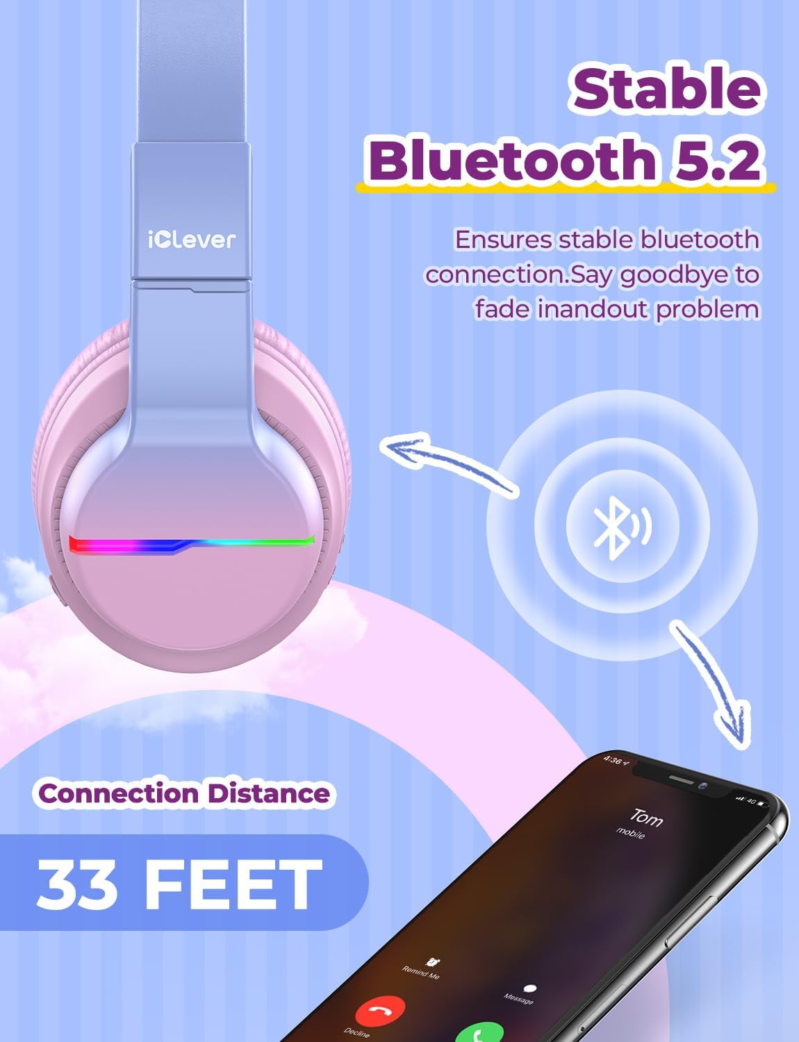 Thumbnail 4 de iClever BTH12 Kids Headphones 85H