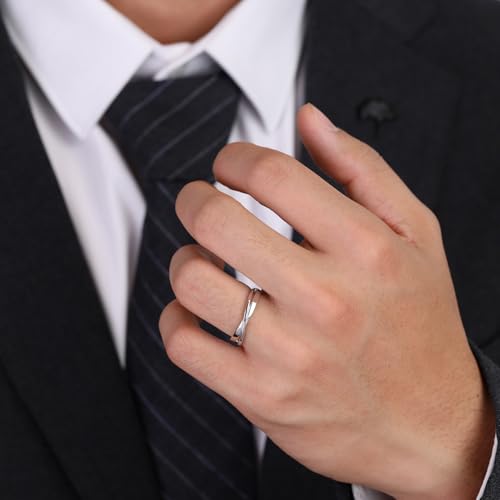 Detalle de Meissa Anelli Nuziali in Argento Sterling 2 Pezzi: Coordinati e Regolabili per Lei e Lui