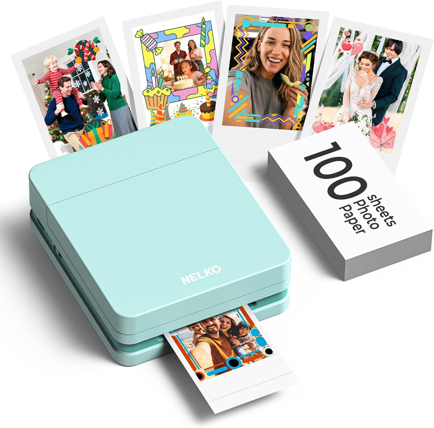 Thumbnail 3 de Nelko PP01 Tragbarer Fotodrucker – 100 Blatt, Klebe-Papier, Bluetooth & App, Taschenformat