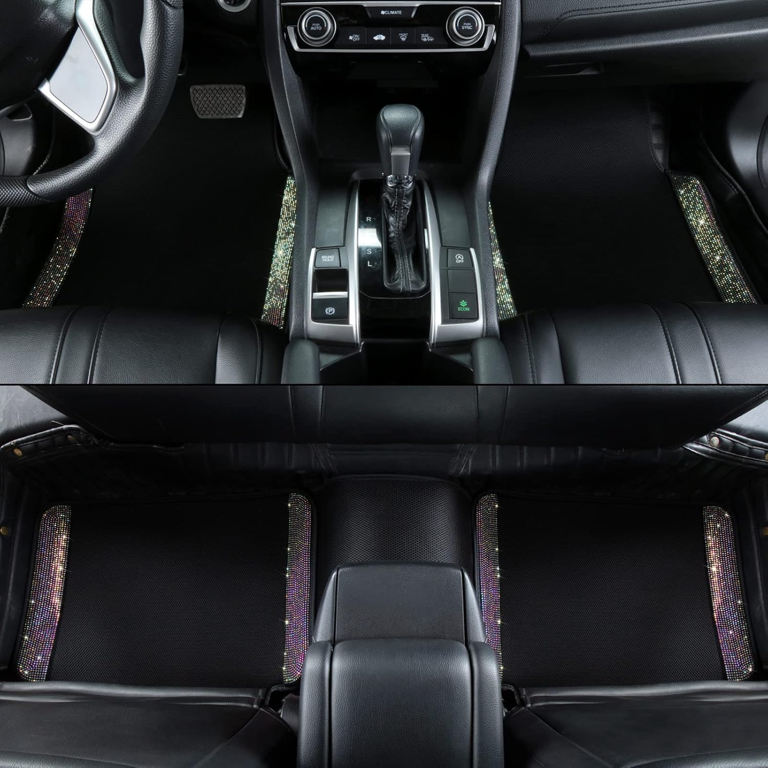 Detalle de eing Breathable Universal Bling Car Floor Mat with Crystal Rhinestones