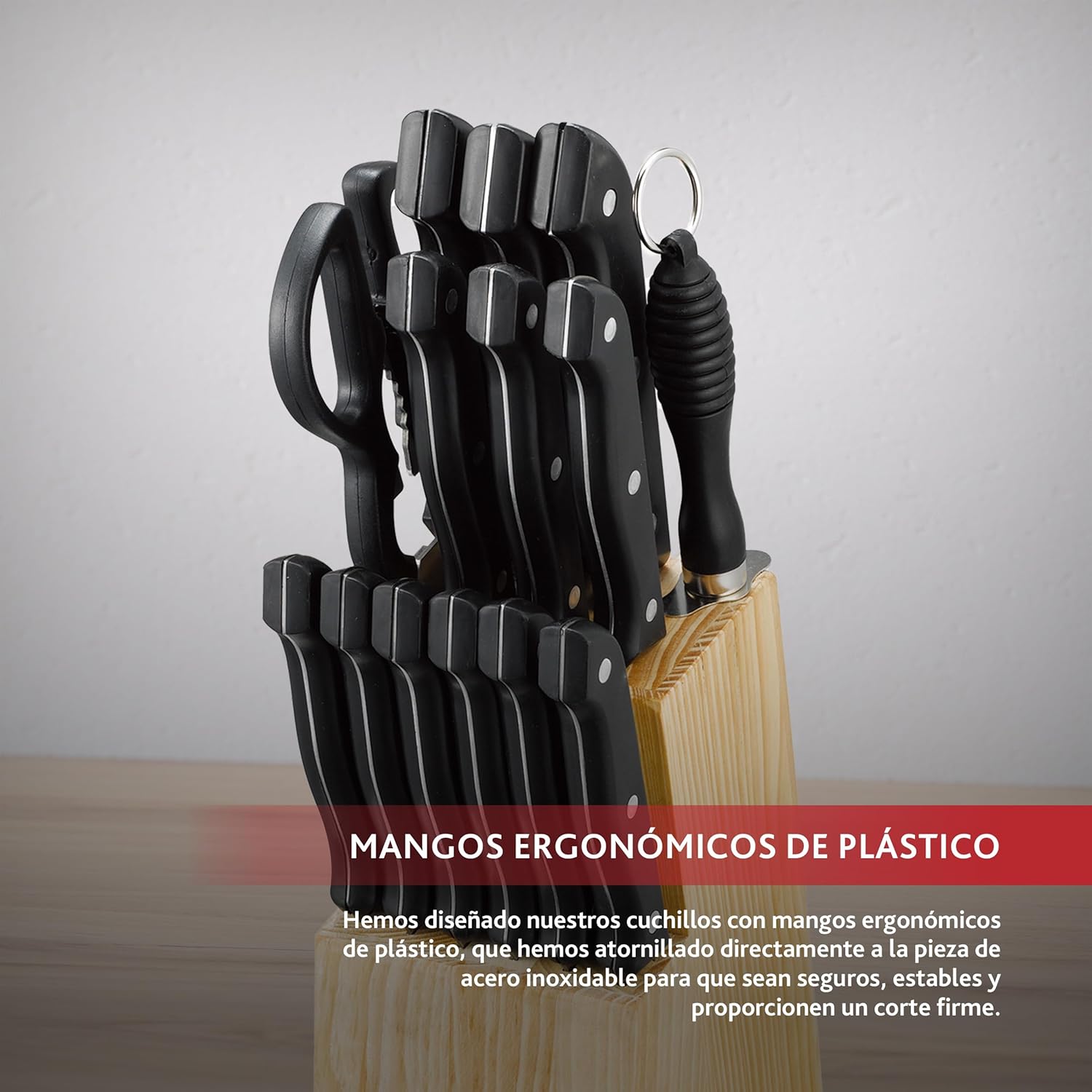 Detalle 2 de Renberg Tenessy 🗡️ Set de Cuchillos de Cocina 15 Piezas