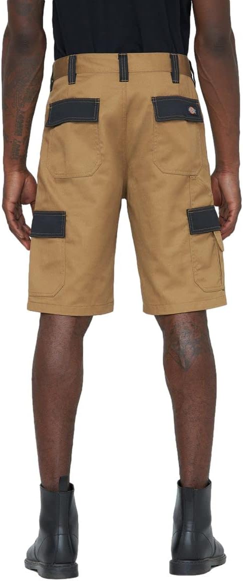 Detalle de Dickies Everyday Pro-shorts för herr, khaki/svart, 6 fickor, storlek 34