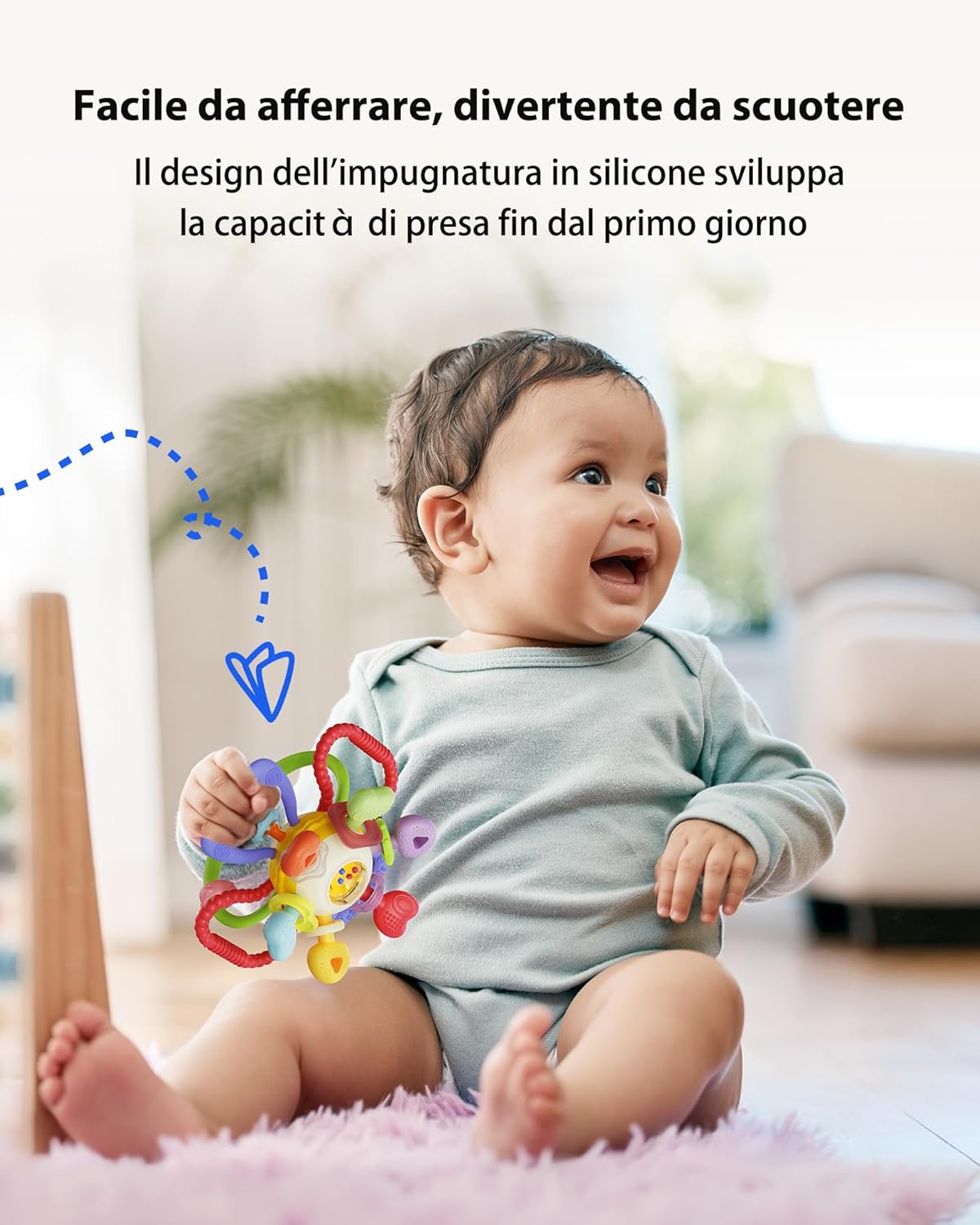 Thumbnail 2 de Infinno Sonaglio Dentizione Neonato 0-12 Mesi – Gioco Sensoriale Montessori in Silicone Alimentare, BPA Free