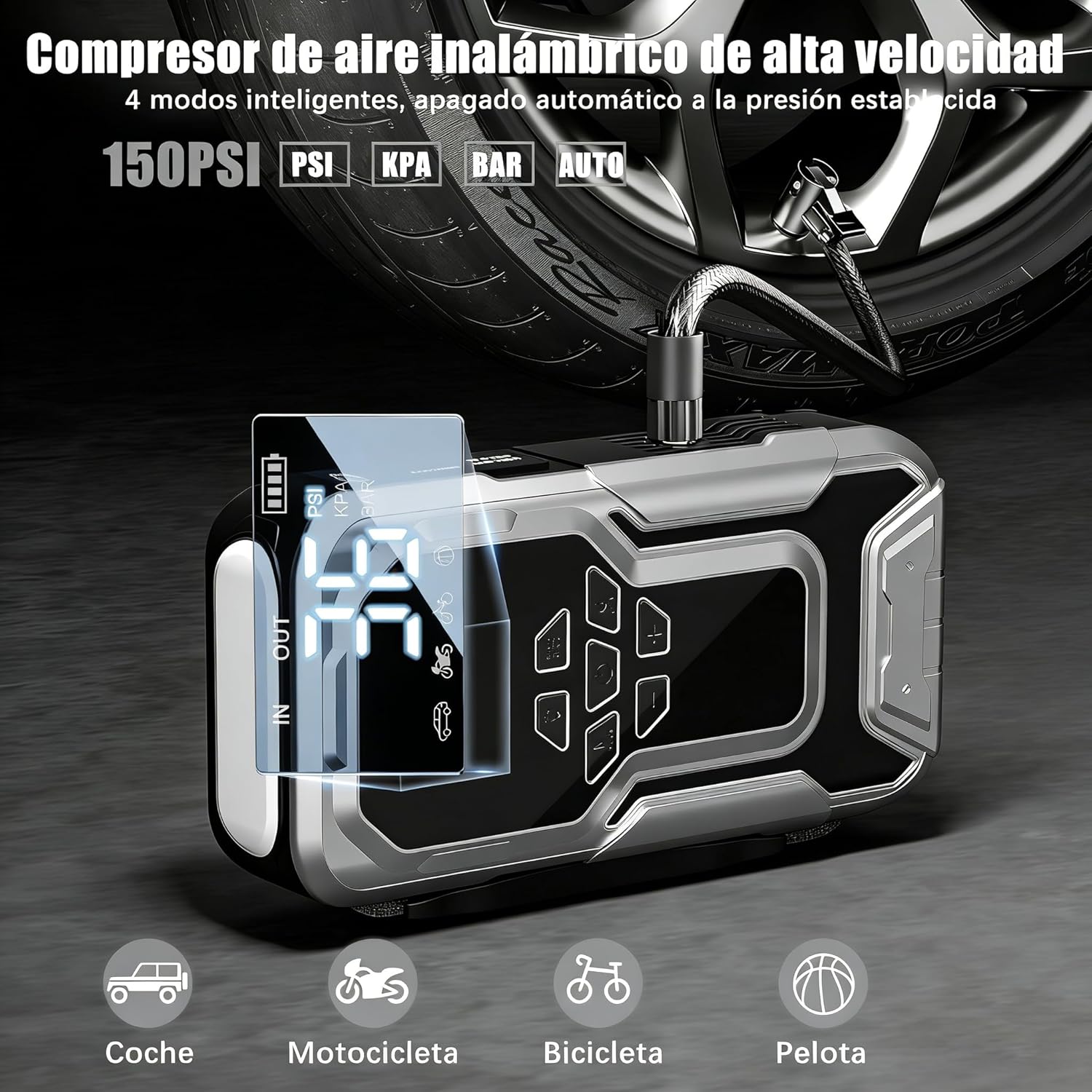 Detalle de DYEETIC 6000A arrancador portátil 21800mAh