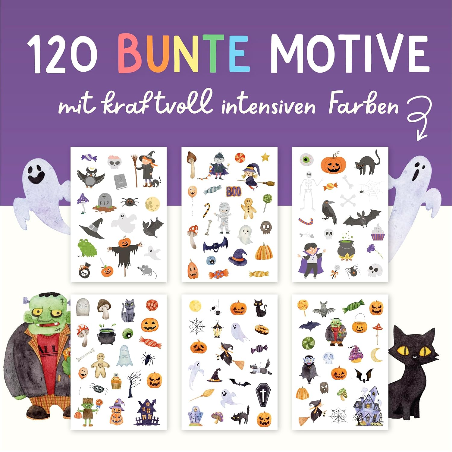 Detalle 2 de Famifidus 120 hautfreundliche Kindertattoos – Tattoo Kinder für Halloween, vegan & in Deutschland hergestellt