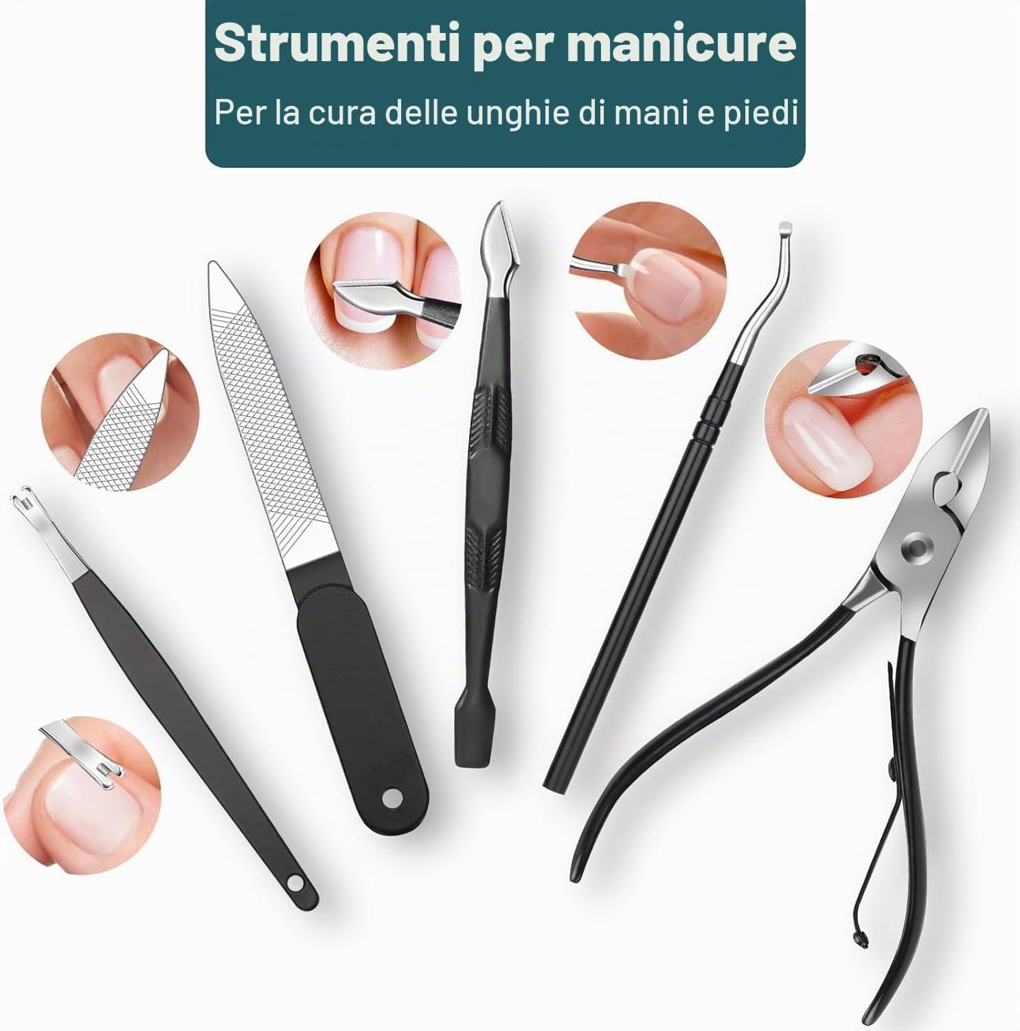 Detalle 2 de DUAIU Set Manicure Professionale 18 pezzi ✂