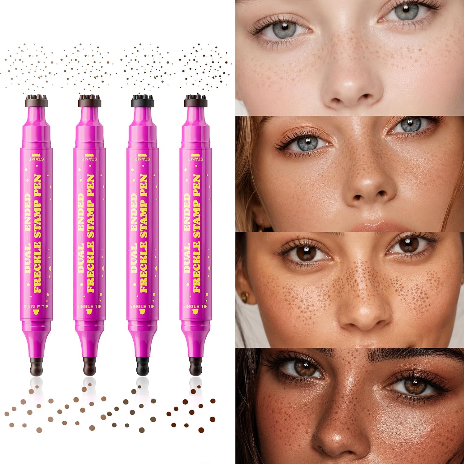 Detalle de Jolilab Dual-Ended Freckle Stamp Pen, Shades 02 + 04, Sponge Stamp and Precision Tip