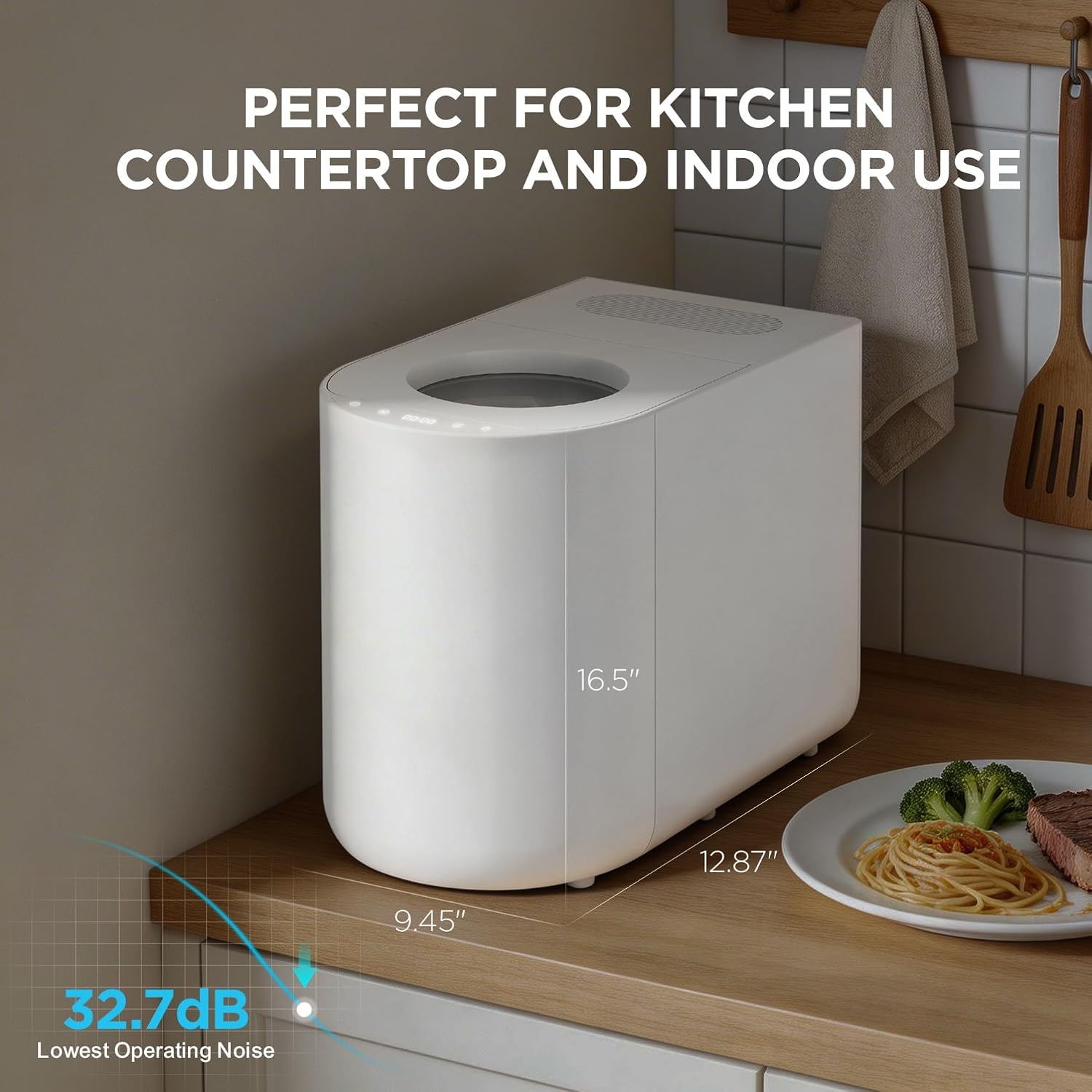 Detalle 2 de 5L Electric Kitchen Composter with LED Display and Humidity Sensor