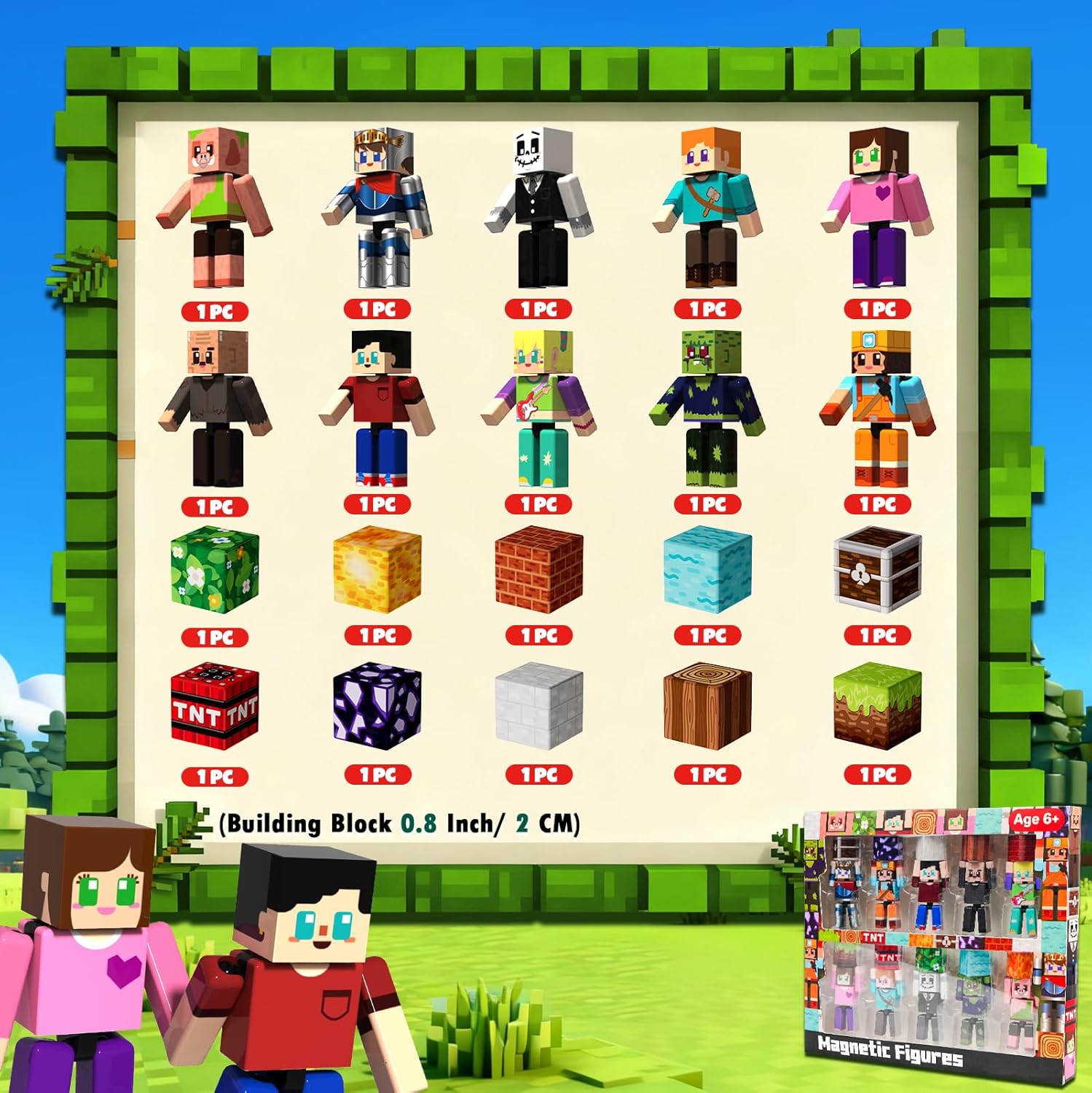 Thumbnail 3 de Magneverse 20 Pcs Magnetic Action Figures Playset