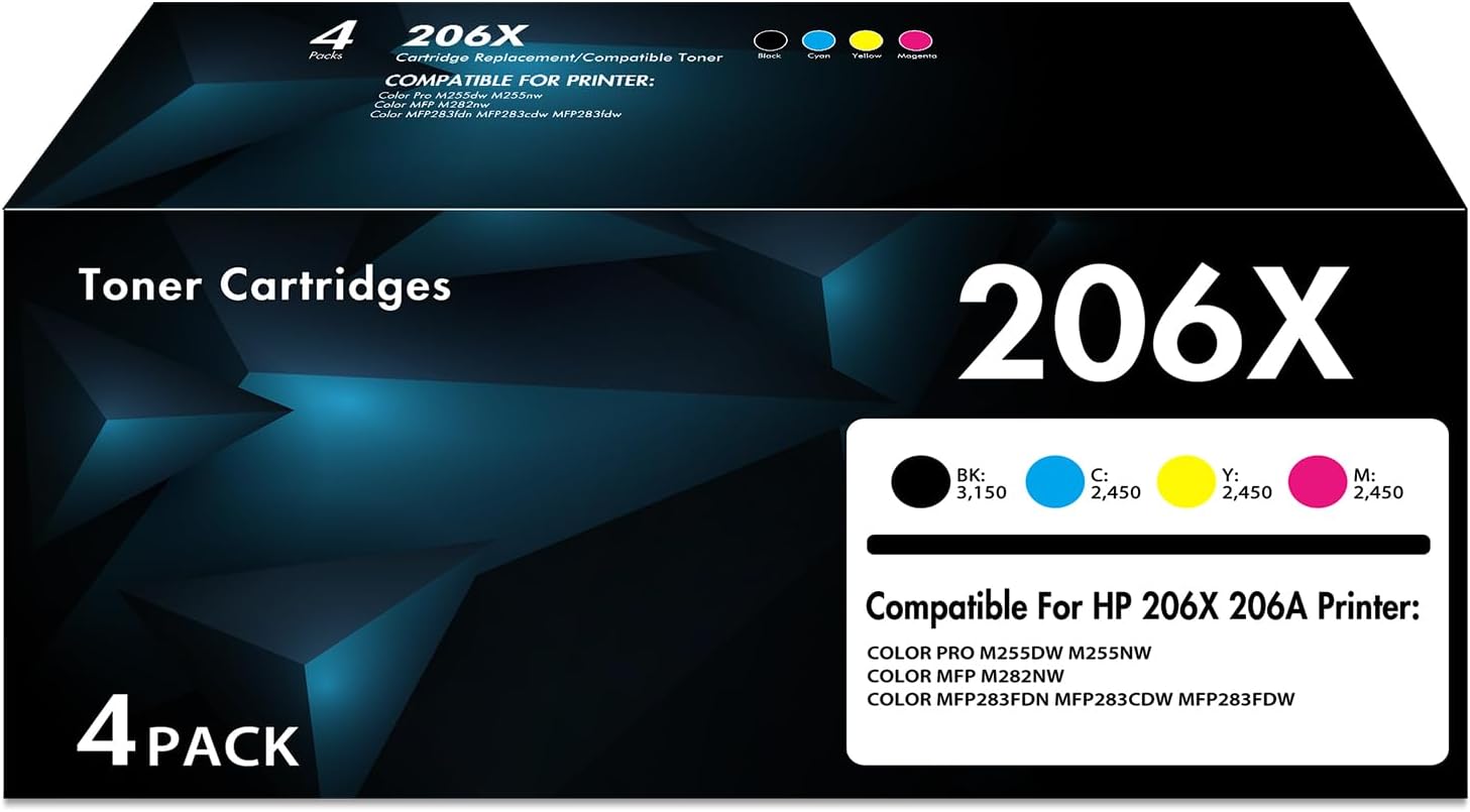 Detalle de 206X High Yield Toner Cartridge 4-Pack for HP Color LaserJet Pro M255/MFP Series