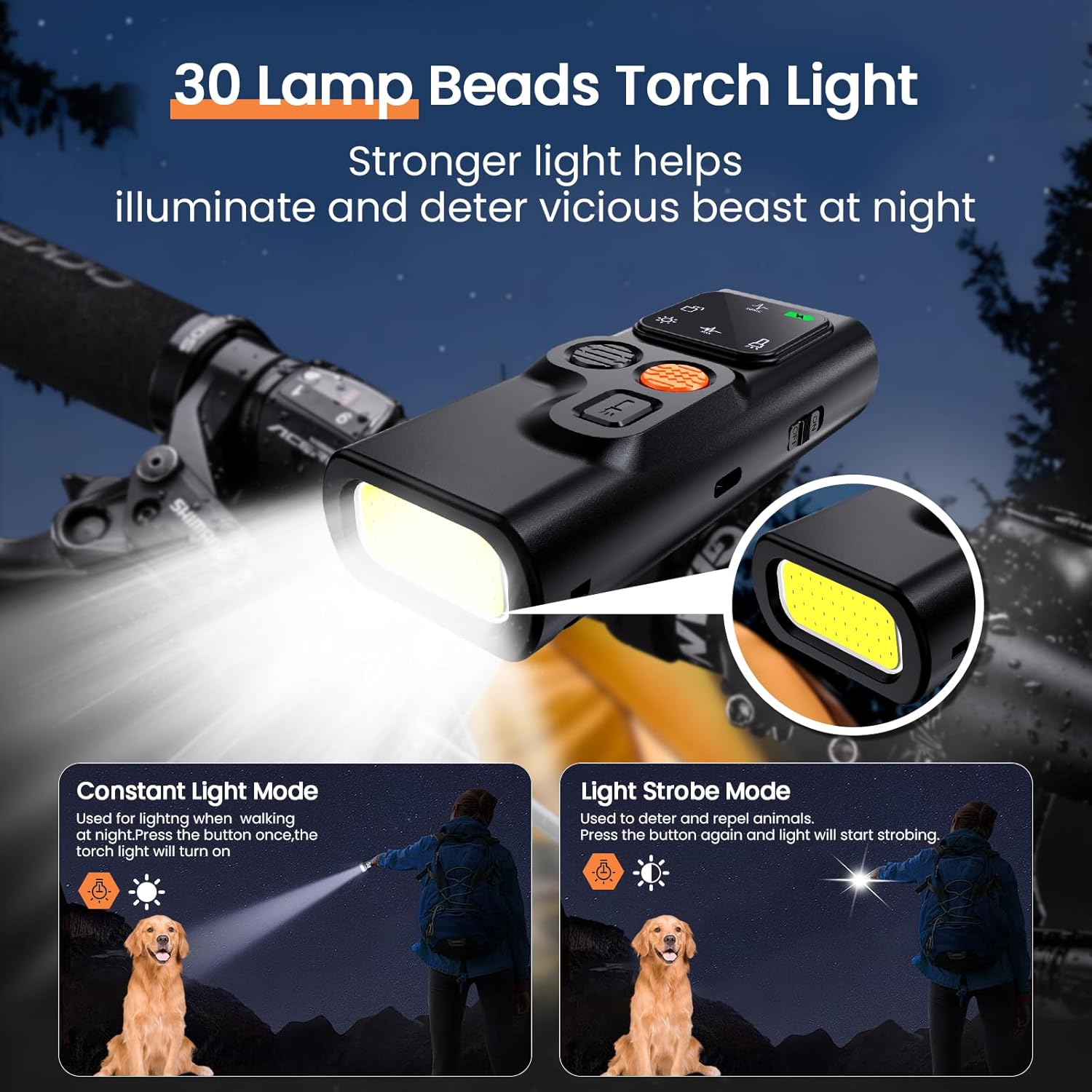 Thumbnail 3 de Anti Barking Device with 4 Modes Ultrasonic Dog Repeller (Handheld, Rechargeable, Type-C)