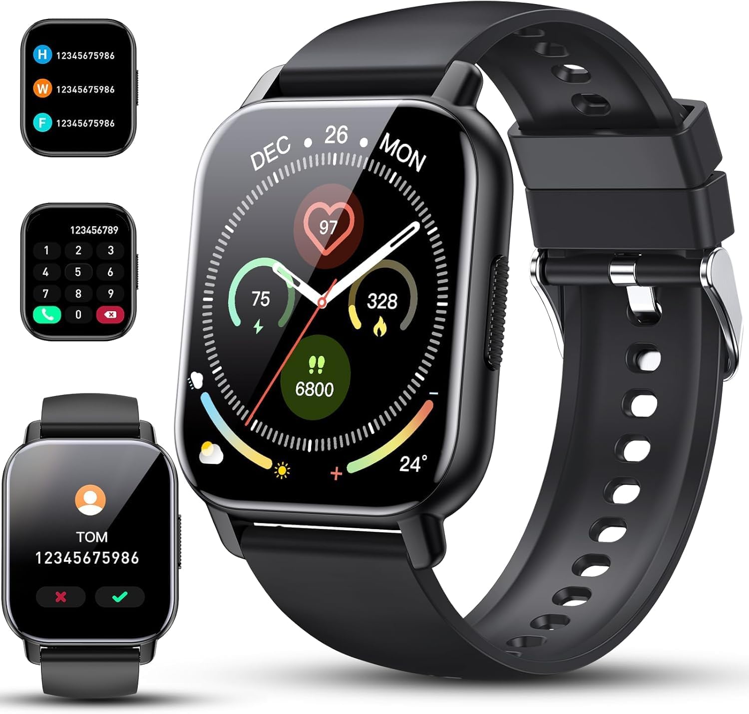 Detalle de Cillso Smart Watch for Men & Women (1.85" HD) with Bluetooth Calls, Heart Rate & Sleep Monitoring, IP68