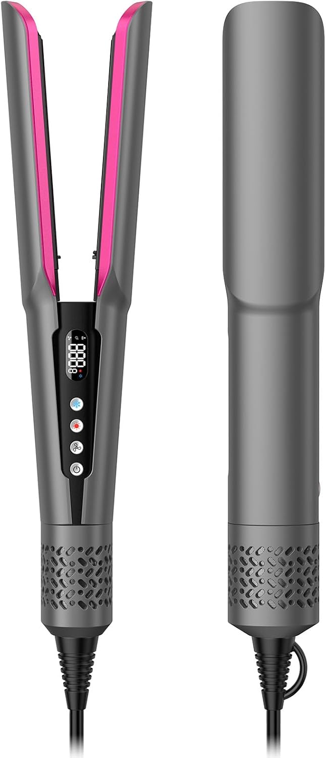 Detalle de Slopehill Air Haarglätter 1600W – 2-in-1 Nass & Trocken Glätten mit 100% Plattenkontaktfrei