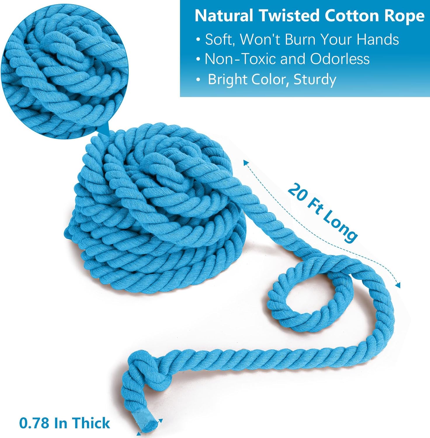Detalle de CWLAKON 6m Tug of War Rope for Kids & Adults – Outdoor Sports Day Kit