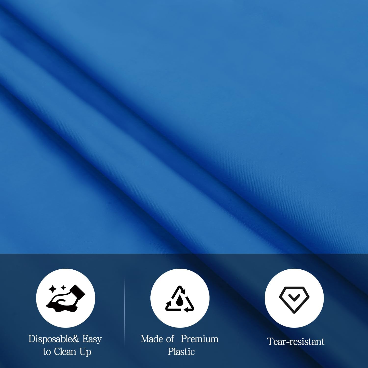 Thumbnail 3 de tujol Royal Blue 6-Pack Plastic Table Cloths (54 x 108 in) for Rectangle Tables