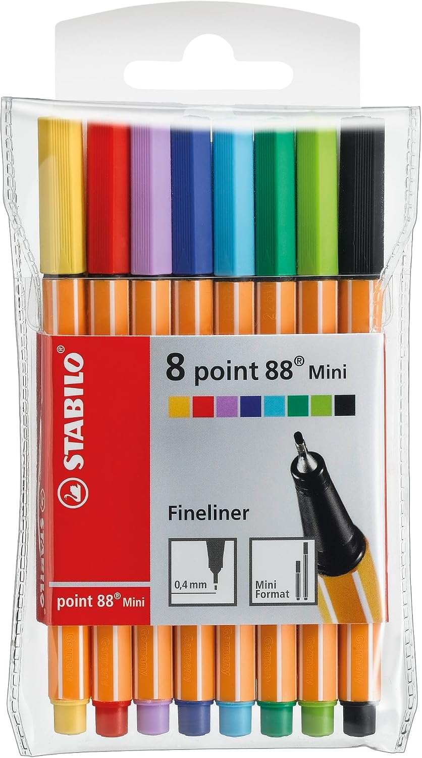 Detalle de STABILO point 88 Mini – Fineliner astuccio da 18 colori assortiti, compatto e preciso