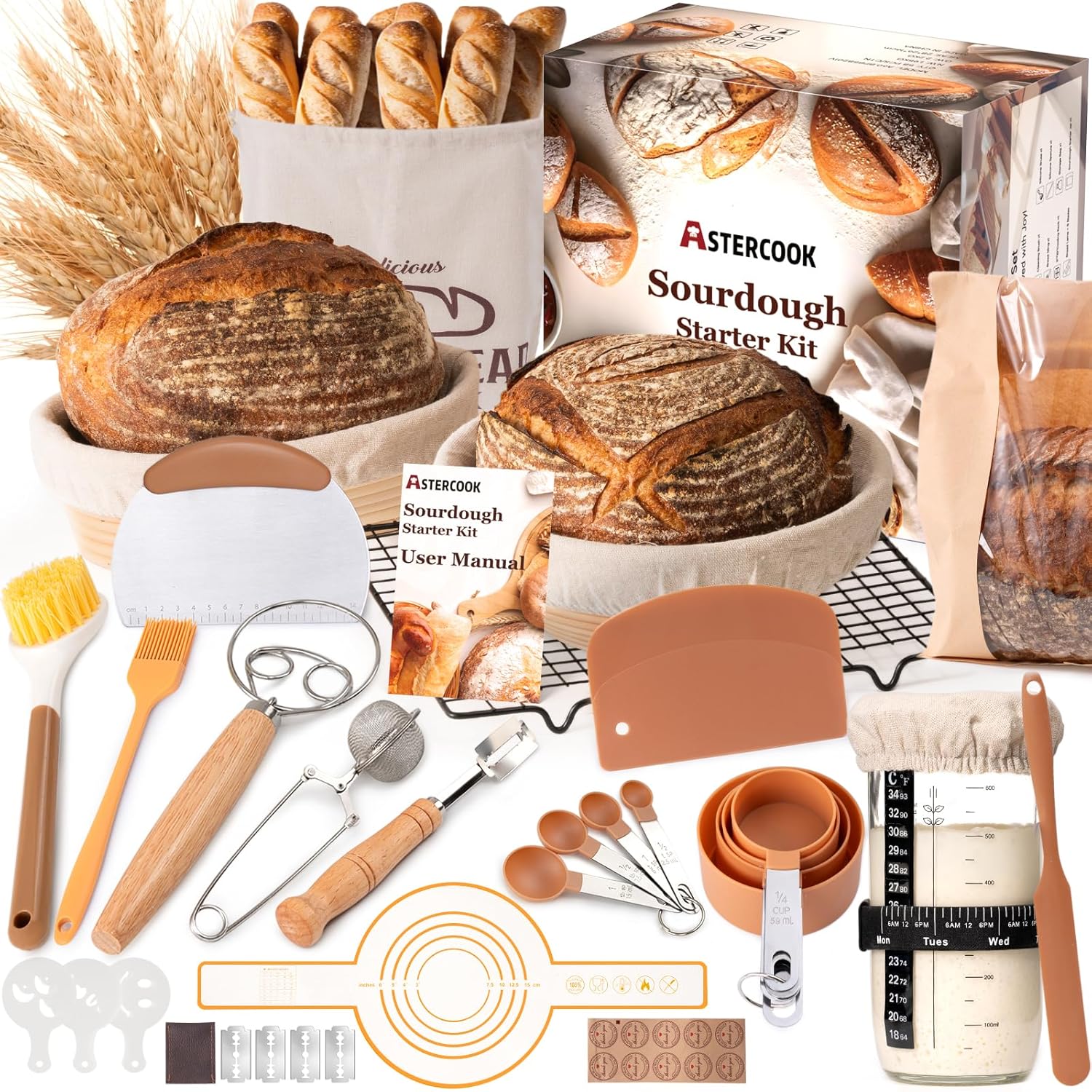 Astercook Sourdough Starter Kit 10" Oval 🍞
