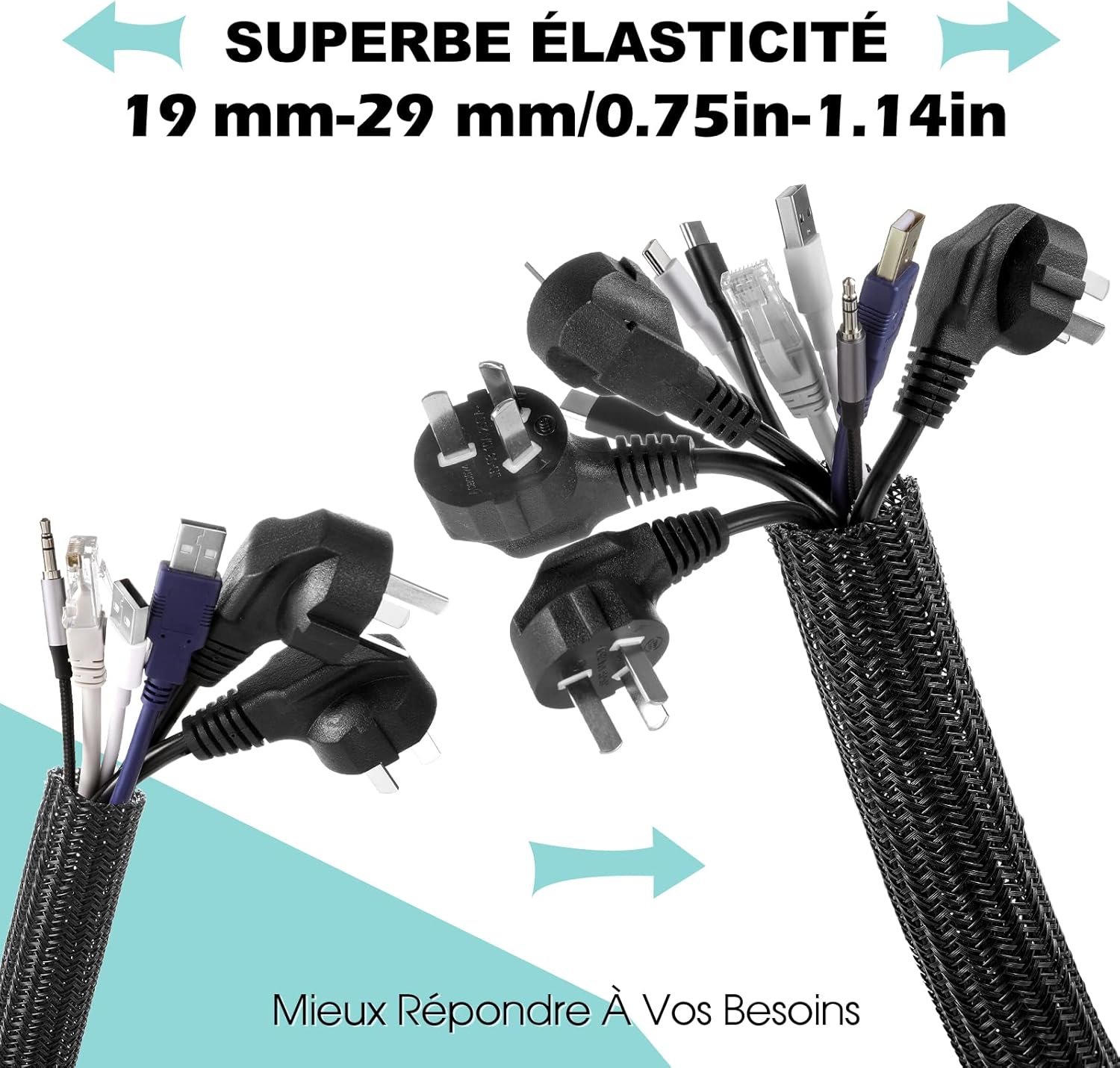 Thumbnail 5 de AGPTEK Manchon de câble 1,5 mètre 🔌