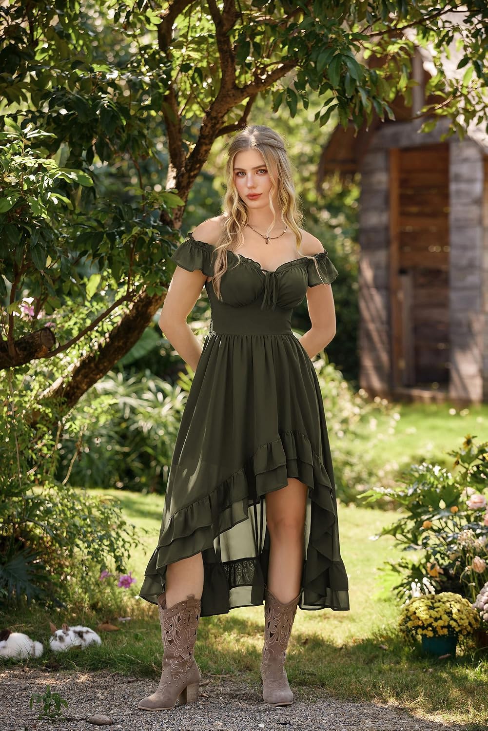 Detalle 1 de Scarlet Darkness Chiffon Dress
