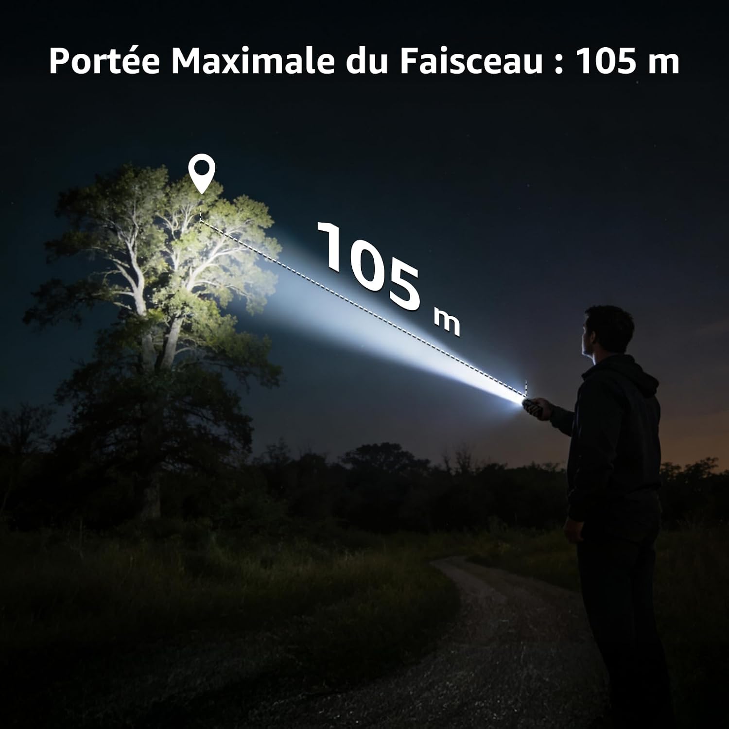 Detalle de Lepro Lampe Torche étanche IPX4 – mini-linterna LED compacte (corps aluminium) lot de 2