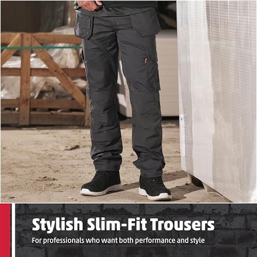 Detalle de TuffStuff Proflex Work Trousers, Black – 34" Waist, Regular 30" Length