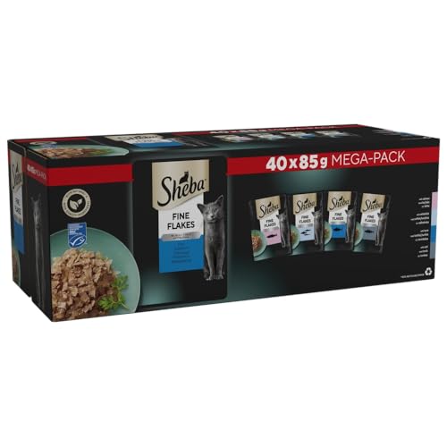 Detalle 2 de Sheba Fine Flakes in Jelly – Fish Collection for Adult Cats (40 x 85g)