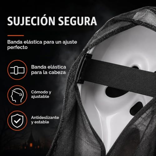 Thumbnail 3 de Costumed máscara Scream Ghostface para Halloween, de plástico flexible