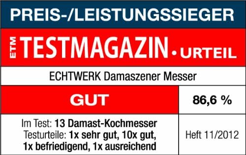 Detalle 2 de ECHTWERK EW-DM-0310 – nóż kuchenny ze stali damasceńskiej, ostrze 18 cm
