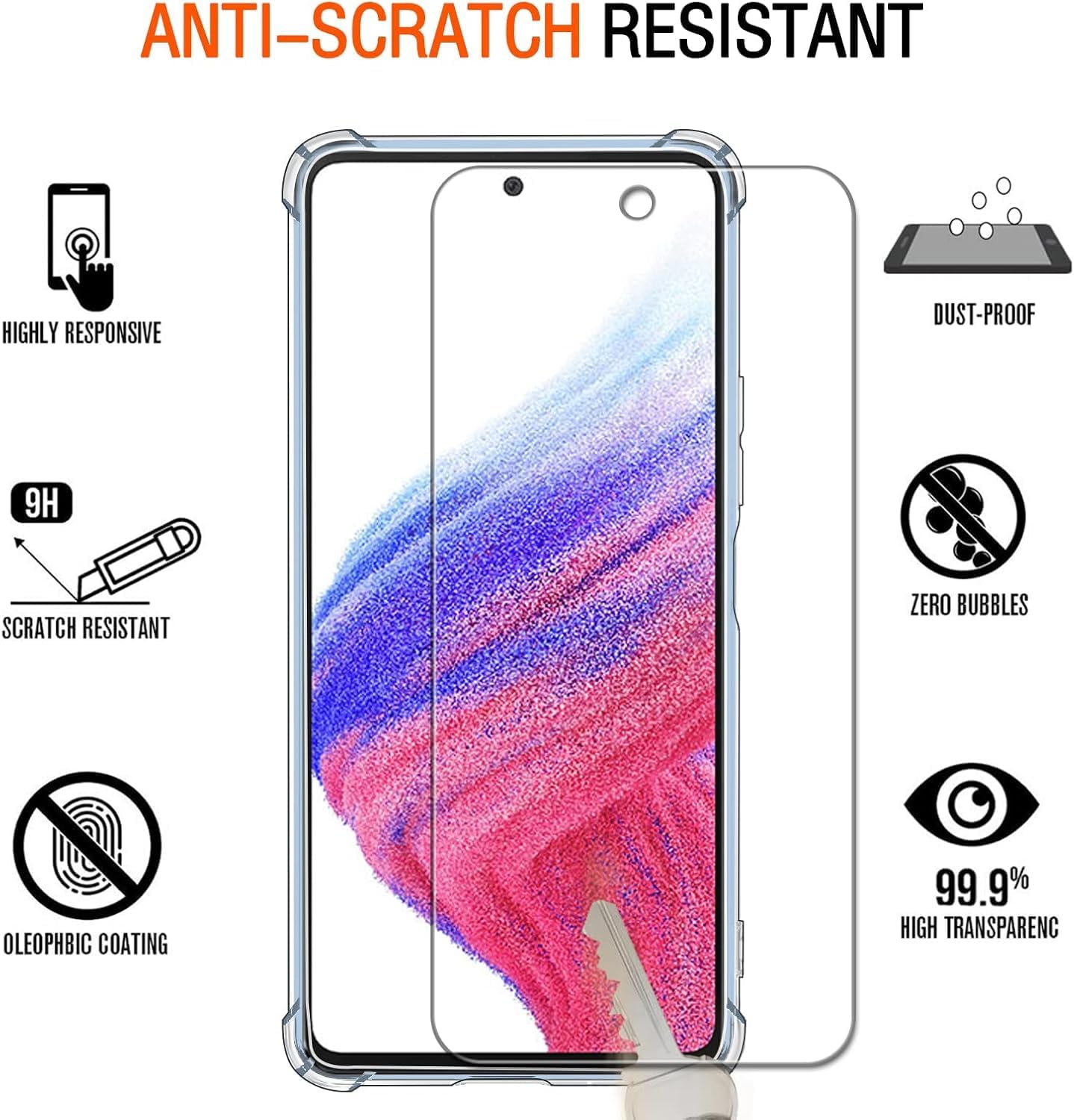 Thumbnail 3 de ivoler Coque Galaxy A53 5G avec 3 Protecteurs d'Écran et TPU Transparent – Design fin et Protecteur complet