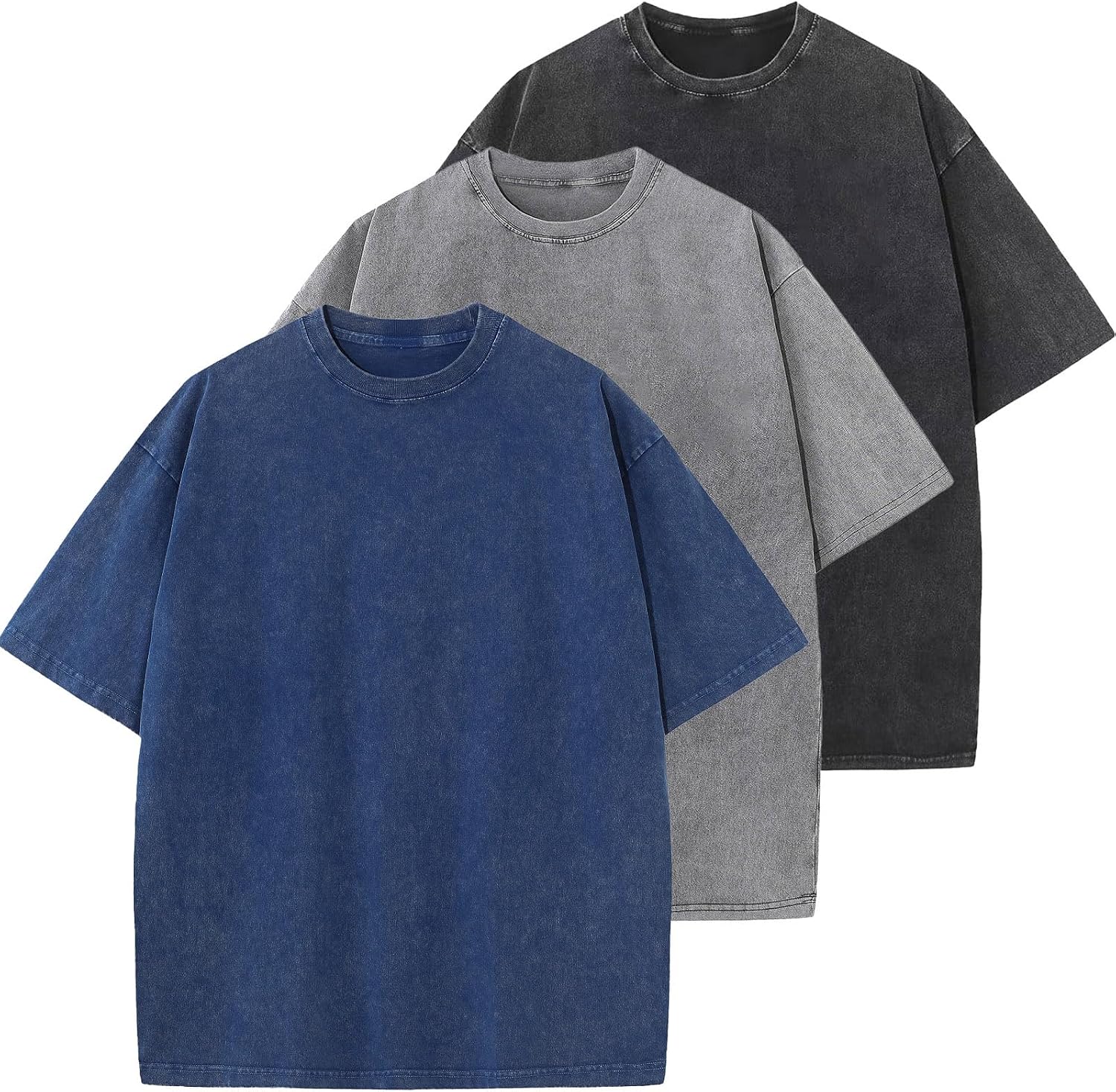 Detalle de Oversized T-Shirt für Herren Heavy Baumwolle – Regular Fit von HOUZONIY