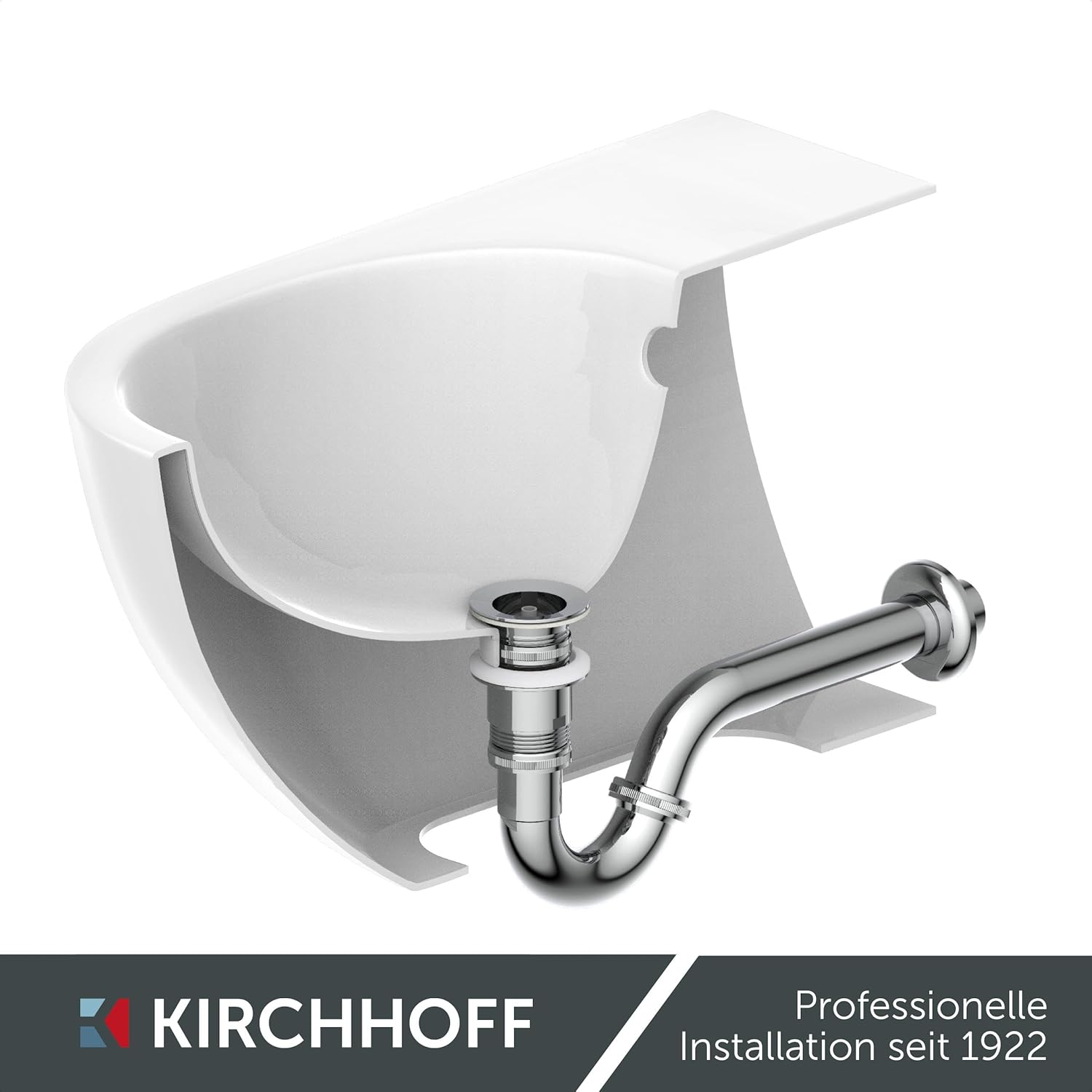 Thumbnail 6 de KIRCHHOFF Siphon Bidet – Edelstahl-Siphon mit Abflussrohr und Tauchrohr, 1 1/4"/32 mm, Komplettset