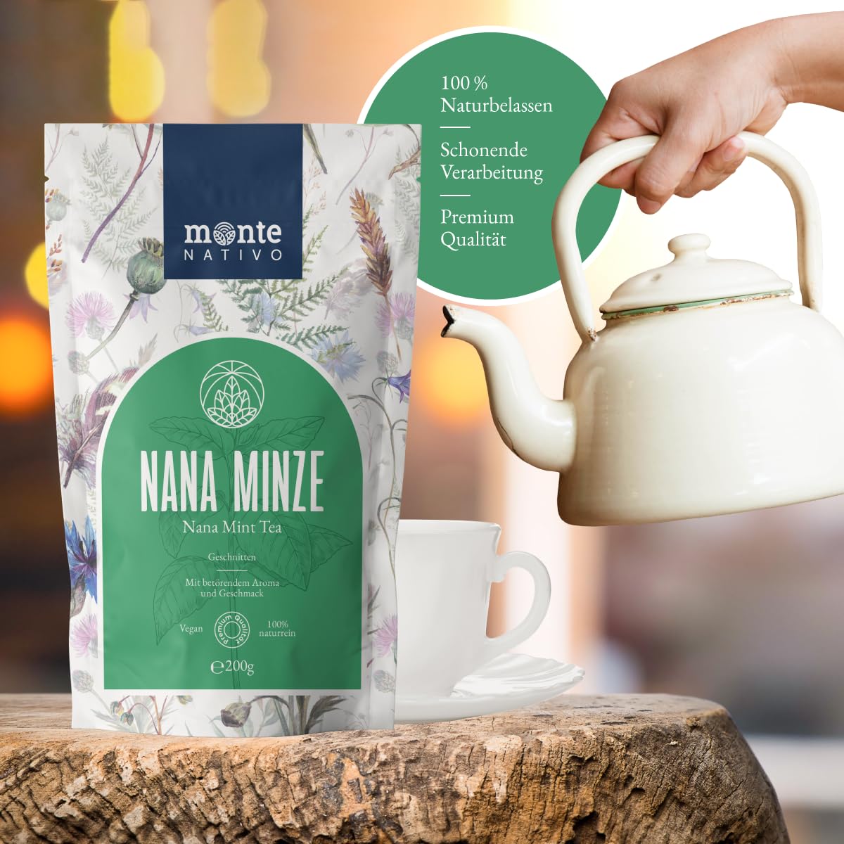 Detalle de Spearmint Tea Monte Nativo (200g) – Nana Minze Tee